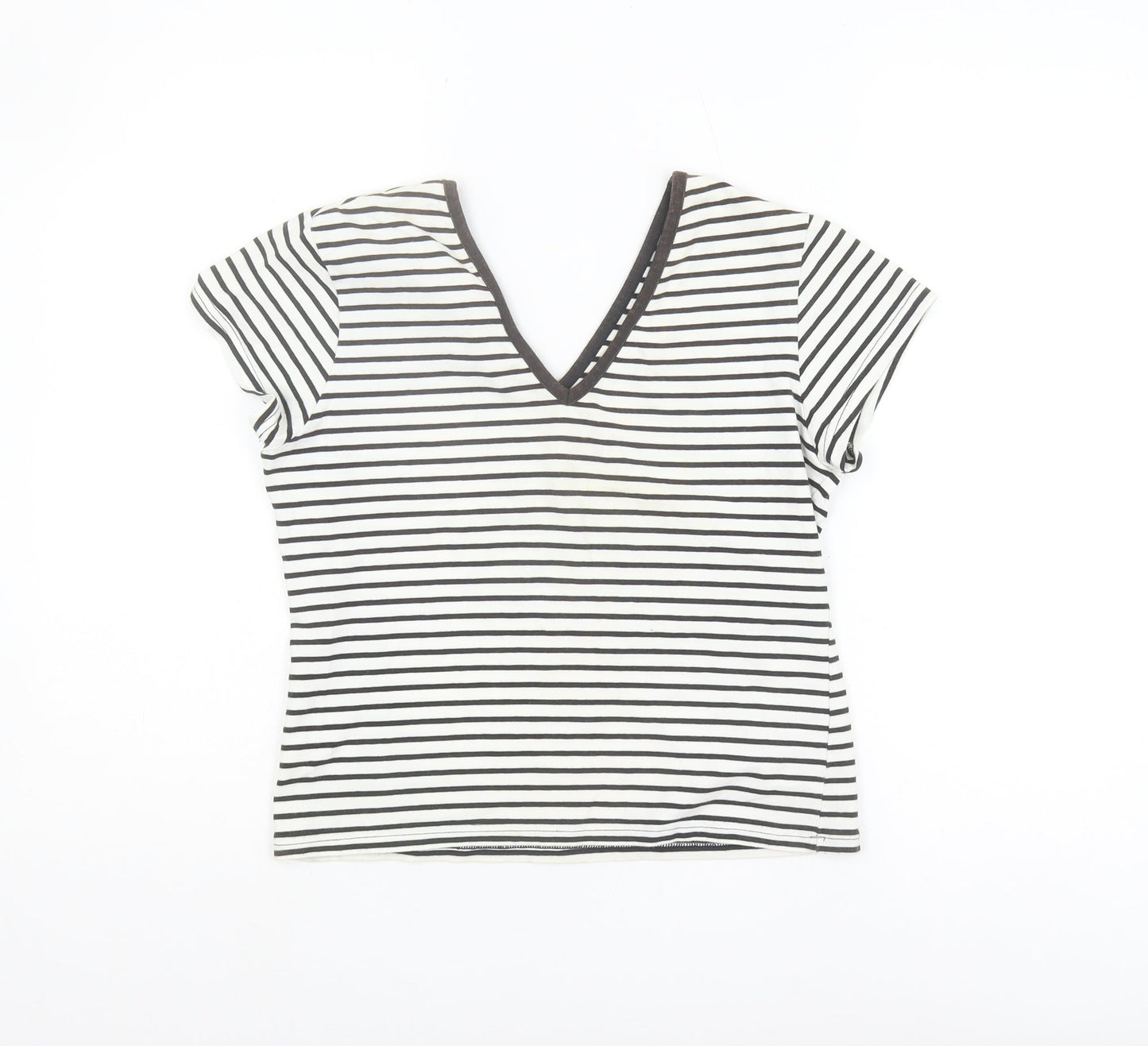 Womens UK Size M Fabrizio Black Basic T-Shirt