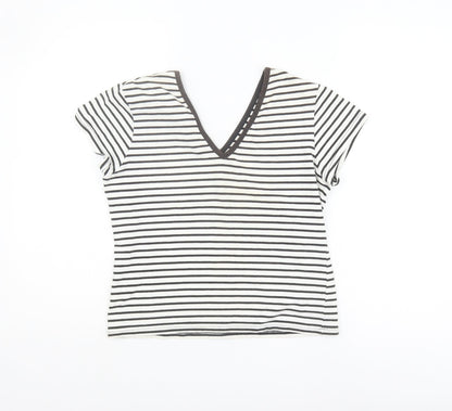 Womens UK Size M Fabrizio Black Basic T-Shirt