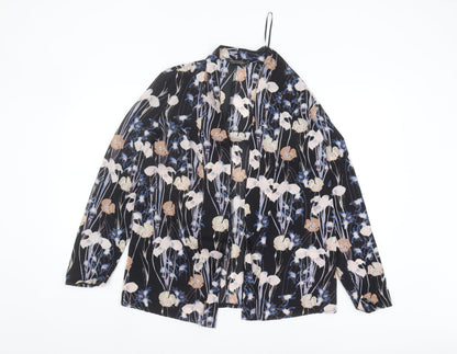 Womens UK Size 6 Miss Selfridge Black Wrap Blouse