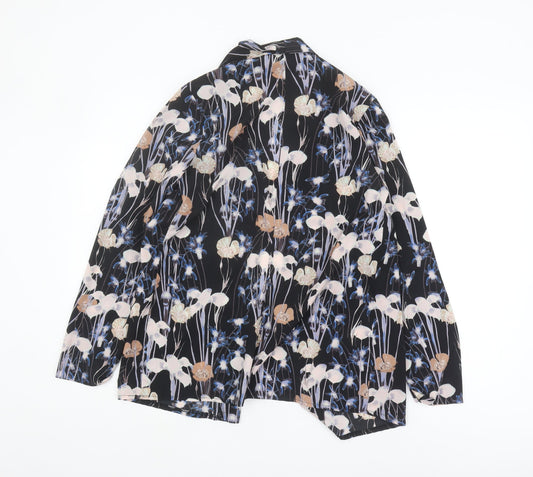 Womens UK Size 6 Miss Selfridge Black Wrap Blouse