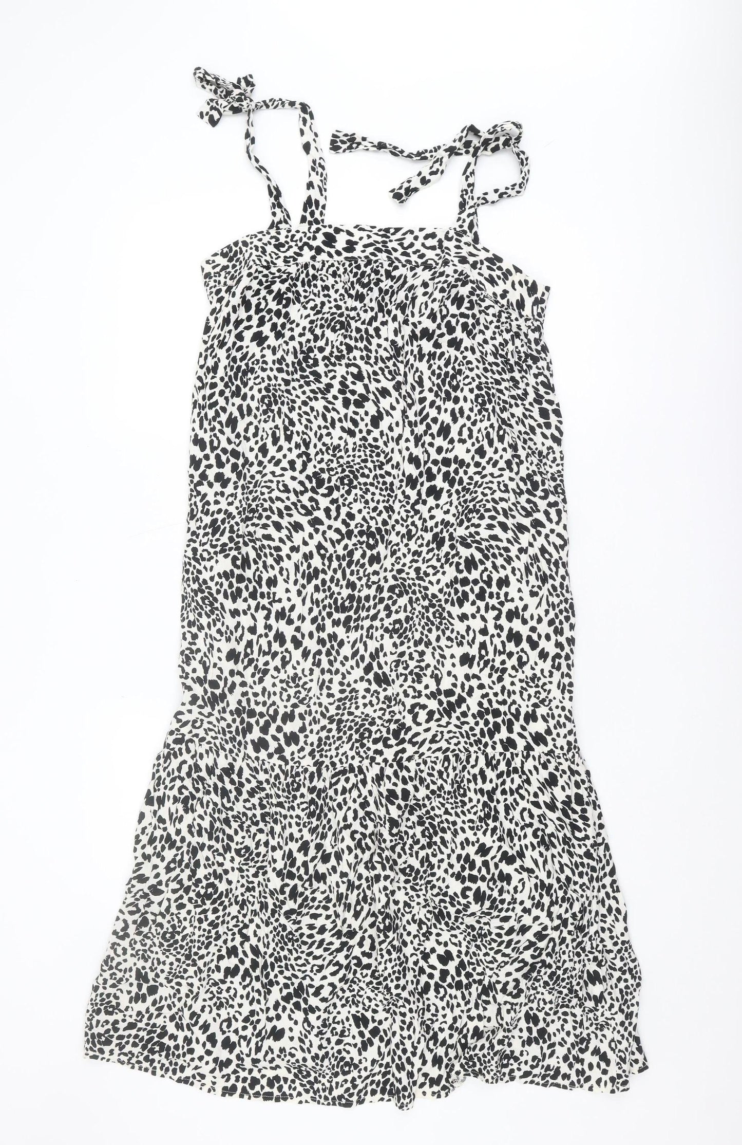 New Look Women's Black 16 Strappy Animal Print Dress