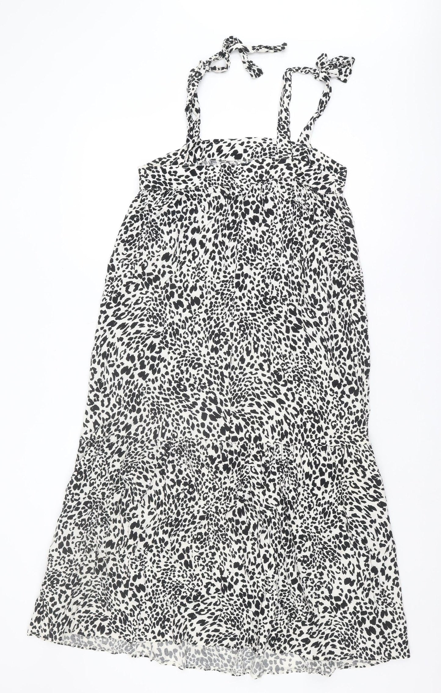 New Look Women's Black 16 Strappy Animal Print Dress