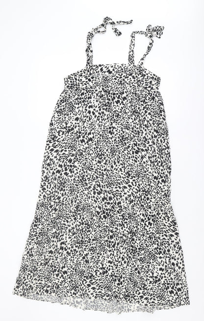 New Look Women's Black 16 Strappy Animal Print Dress
