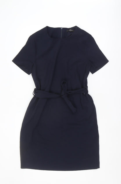 Next Women's Blue Shift Dress Size 14 with Belt