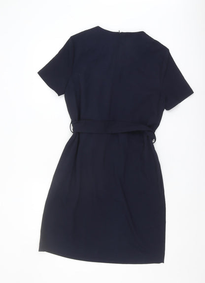 Next Women's Blue Shift Dress Size 14 with Belt