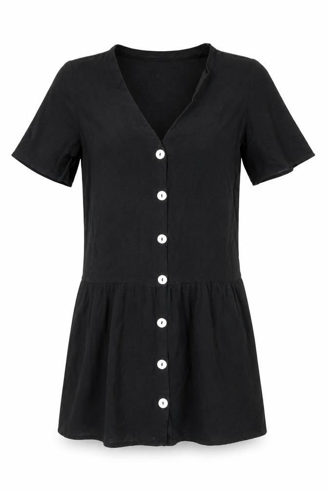 Stradivarius Women's Black V-Neck Dress M