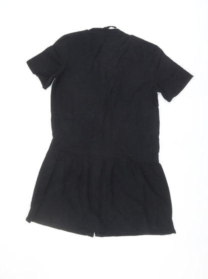 Stradivarius Women's Black V-Neck Dress M