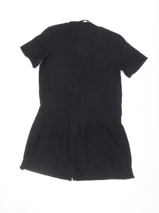 Stradivarius Women's Black V-Neck Dress M