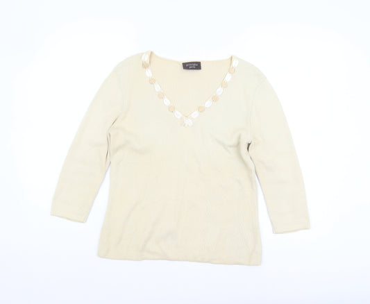 Womens UK Size 14 Principles Beige Pullover Jumper