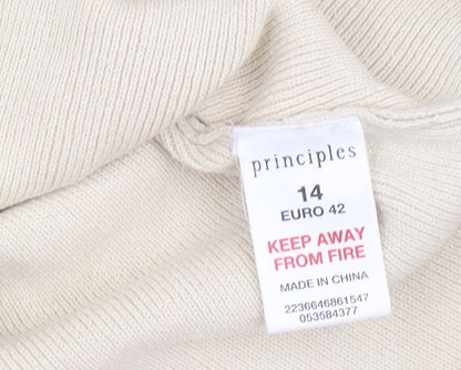 Womens UK Size 14 Principles Beige Pullover Jumper