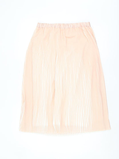 ADIVA Women's Beige Pleated Midi Skirt, Size M