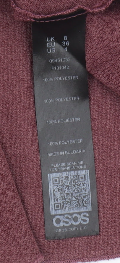 ASOS Women's Purple Pleated Skirt Size 8