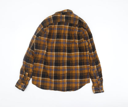 Uniqlo Men's Brown Plaid Long Sleeve Button-Up Shirt
