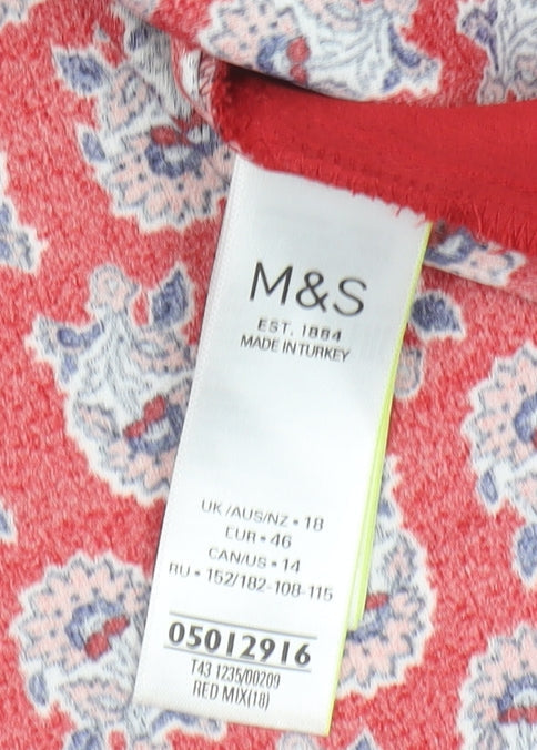 Womens UK Size 18 Marks and Spencer Red Basic Tank