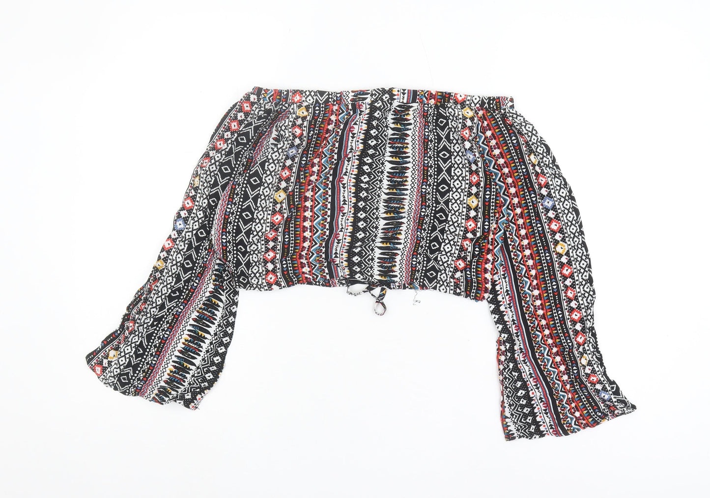 Womens UK Size XS Brave Soul Multicoloured Cropped Blouse