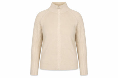 Womens UK Size 12 BHS Beige Full Zip Jumper