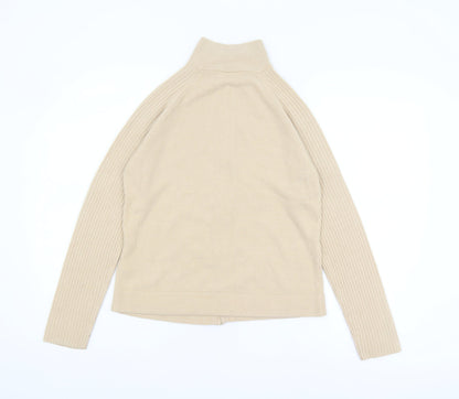 Womens UK Size 12 BHS Beige Full Zip Jumper