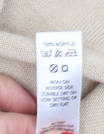 Womens UK Size 12 BHS Beige Full Zip Jumper