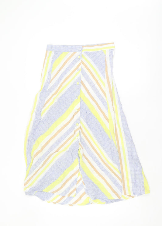MNG Women's Multicoloured Striped Skirt Size 10