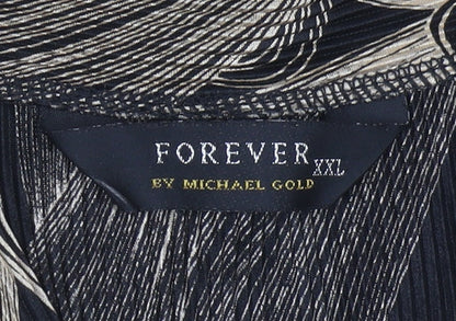 Forever by Michael Gold Women's Black 2XL Tunic Blouse