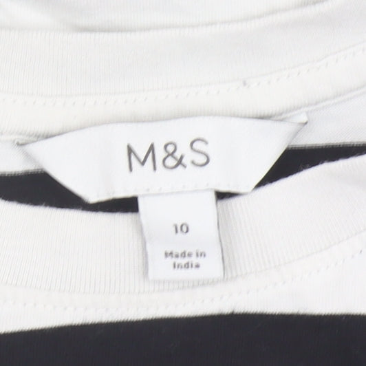 Womens UK Size 10 Marks and Spencer Multicoloured Basic T-Shirt