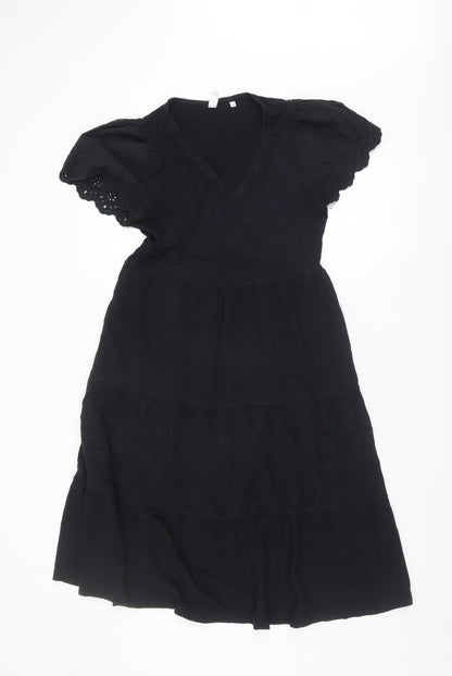 AND/OR Women's Black Midi Dress - Size 10
