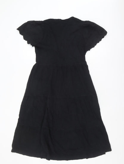 AND/OR Women's Black Midi Dress - Size 10