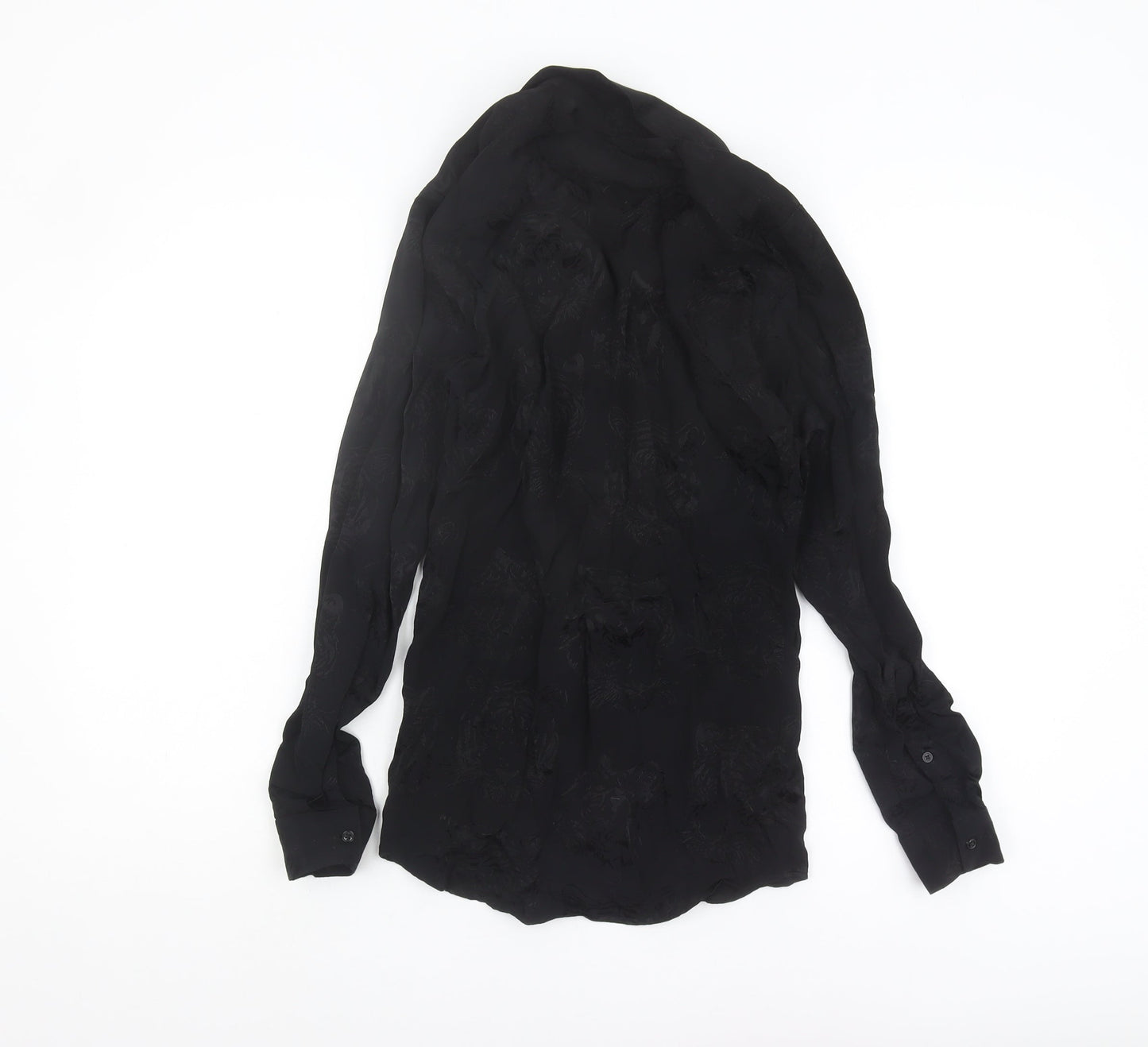 Womens UK Size 2XS River Island Black Basic Button-Up