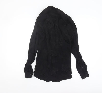 Womens UK Size 2XS River Island Black Basic Button-Up