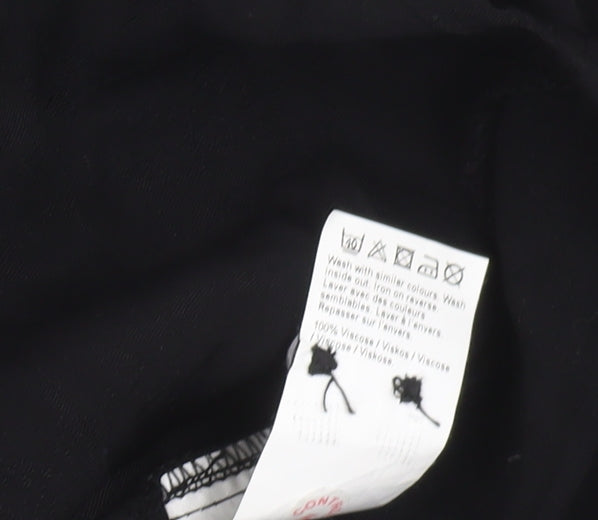 Womens UK Size 2XS River Island Black Basic Button-Up