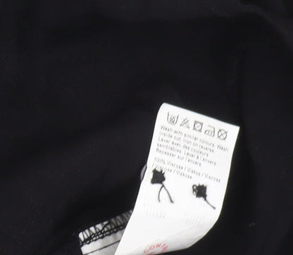 Womens UK Size 2XS River Island Black Basic Button-Up