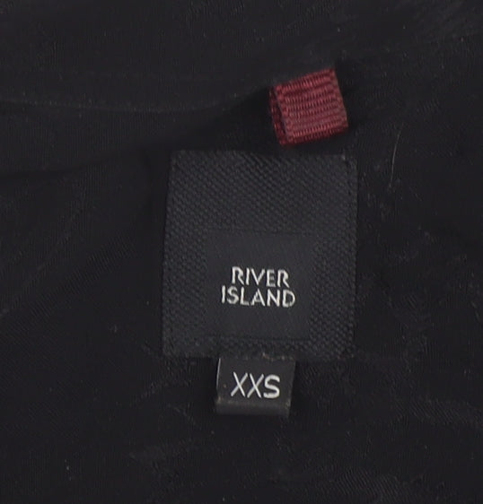 Womens UK Size 2XS River Island Black Basic Button-Up