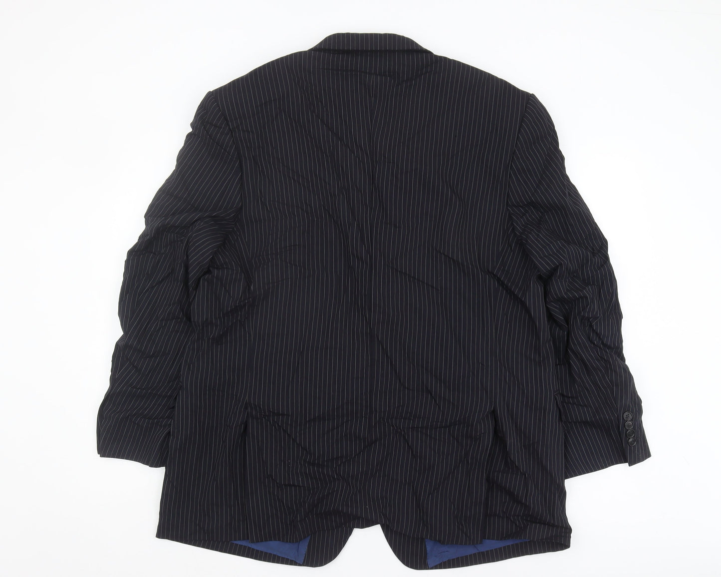 Marks and Spencer Men's Blue Striped Blazer - Size 48 M