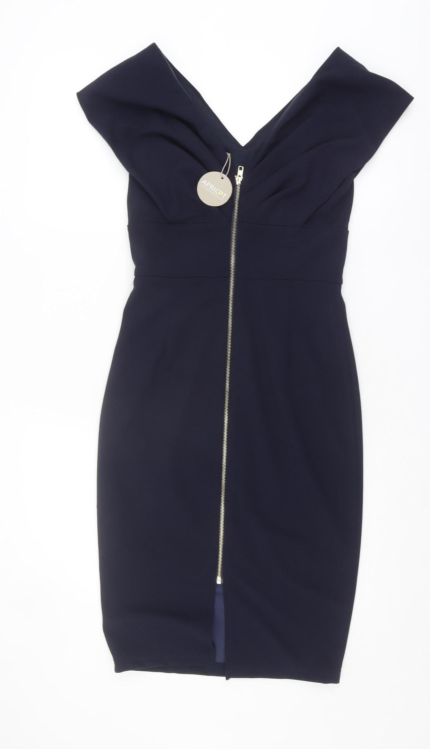 Apricot Women's Black Bodycon Dress, Size 8, Party V-Neck