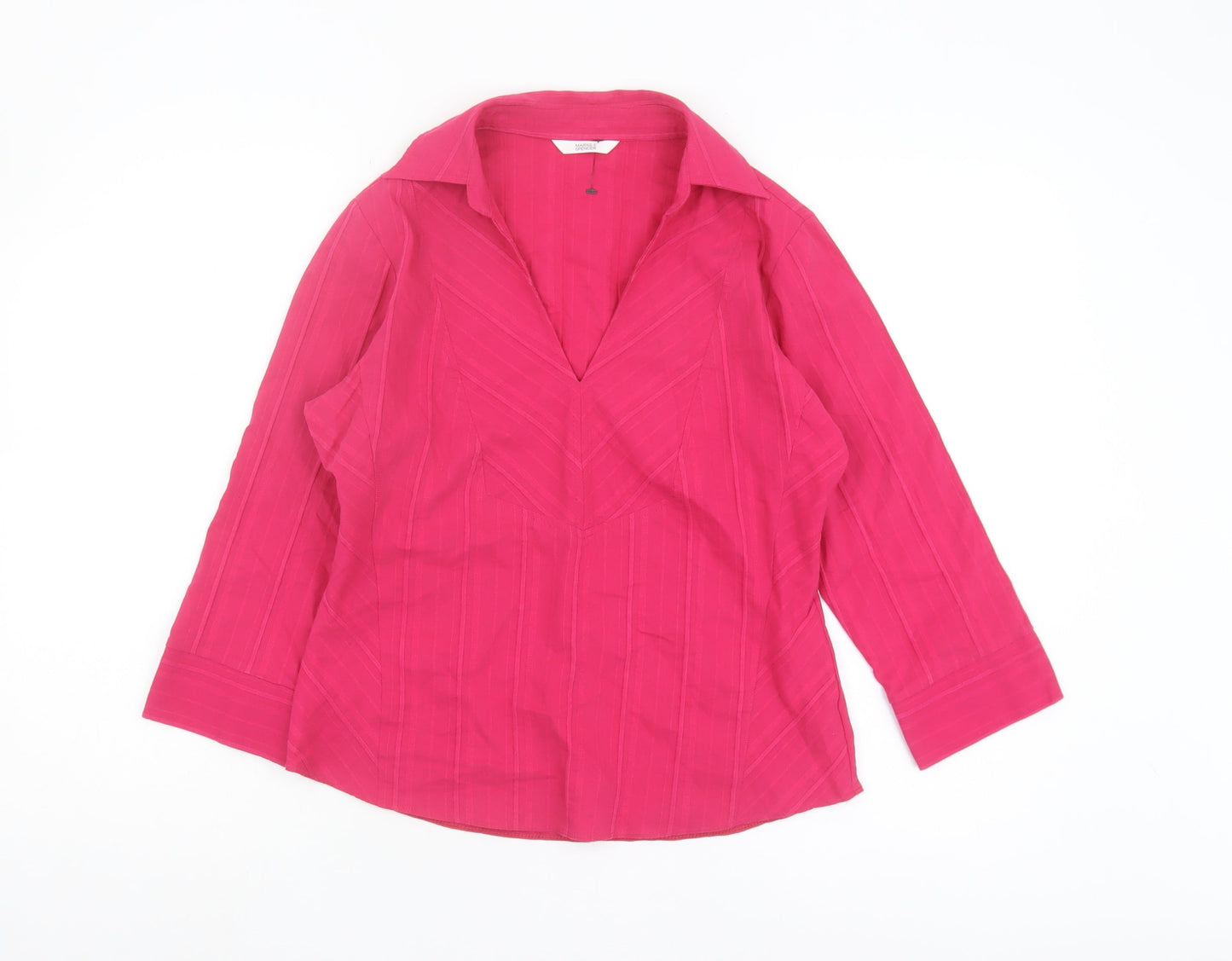 Womens UK Size 12 Marks and Spencer Pink Basic Blouse