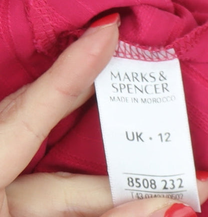 Womens UK Size 12 Marks and Spencer Pink Basic Blouse