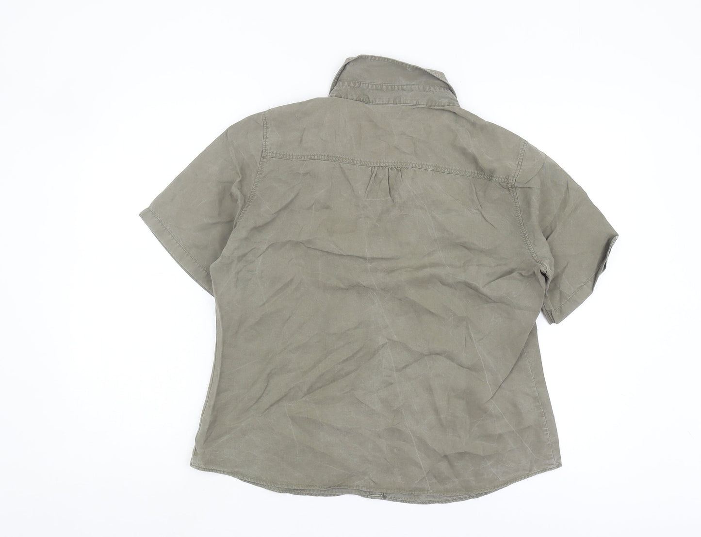 Womens UK Size 16 Marks and Spencer Green Basic Button-Up