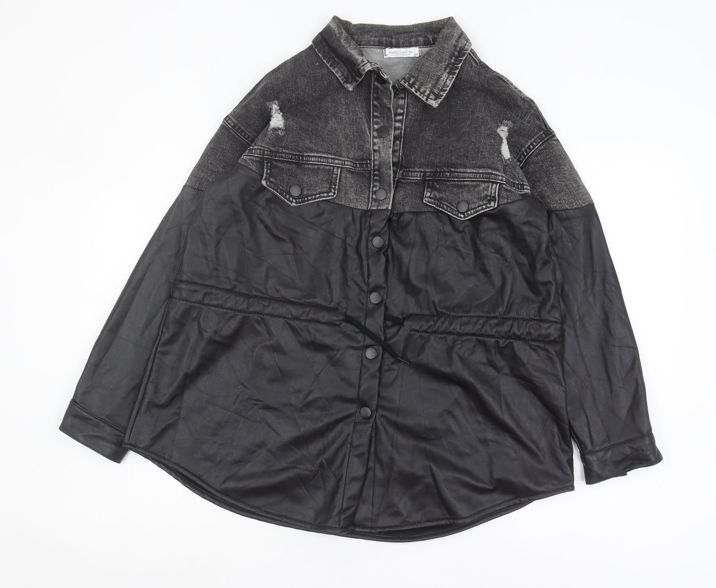 Barrels and Oil Women's Black Denim Jacket Size 12