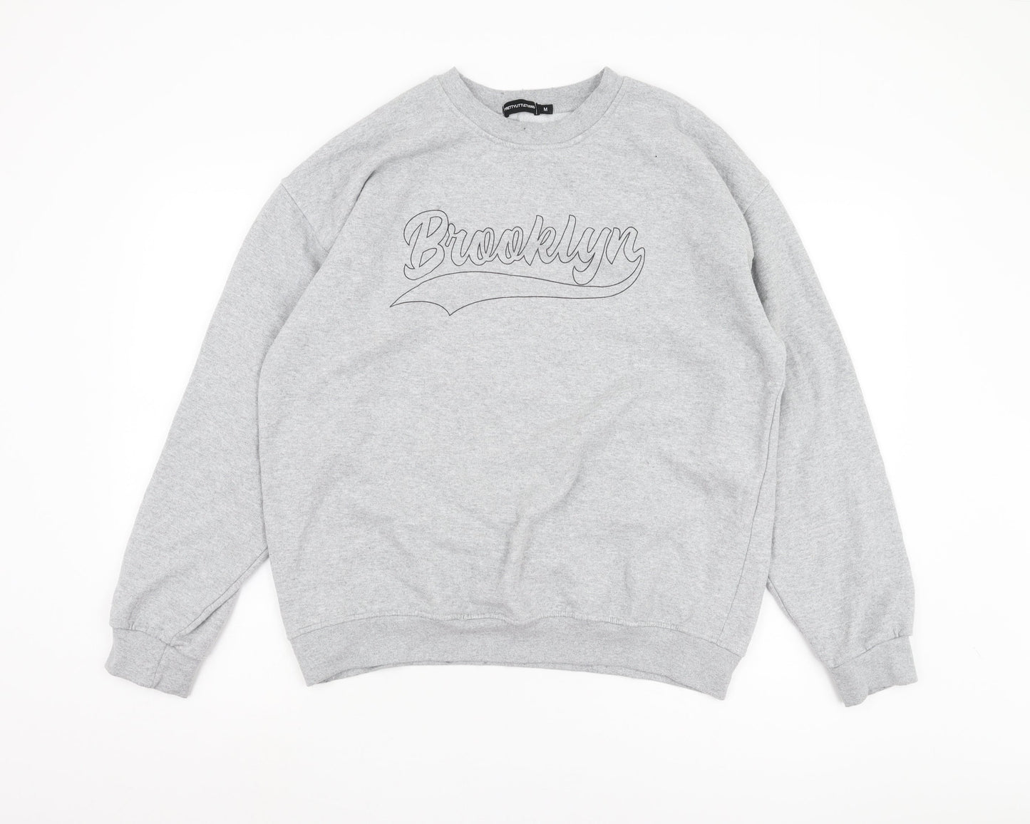 Mens UK Size M PRETTYLITTLETHING Grey Pullover Sweatshirt