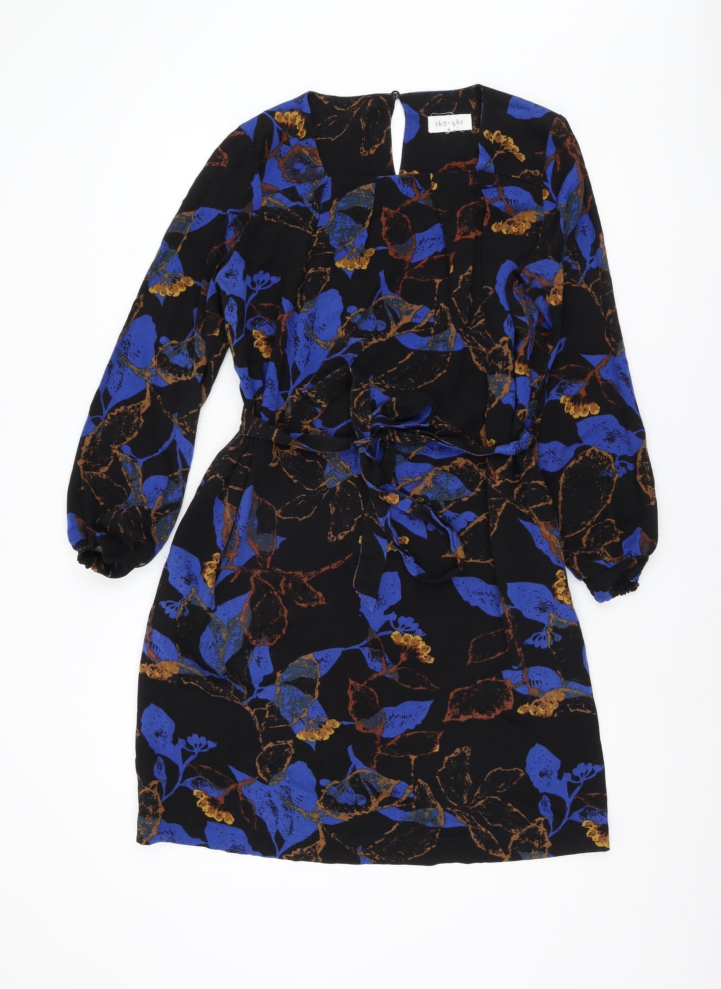 Thought Women's Black Floral Shift Dress Size 14