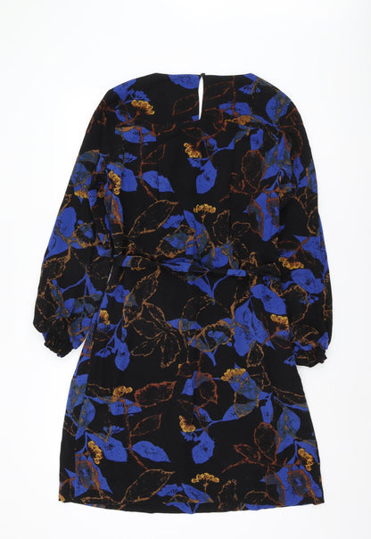 Thought Women's Black Floral Shift Dress Size 14