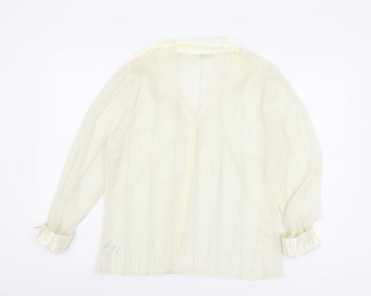 Womens UK Size 14 Marks and Spencer Beige Basic Button-Up