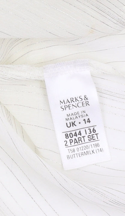 Womens UK Size 14 Marks and Spencer Beige Basic Button-Up
