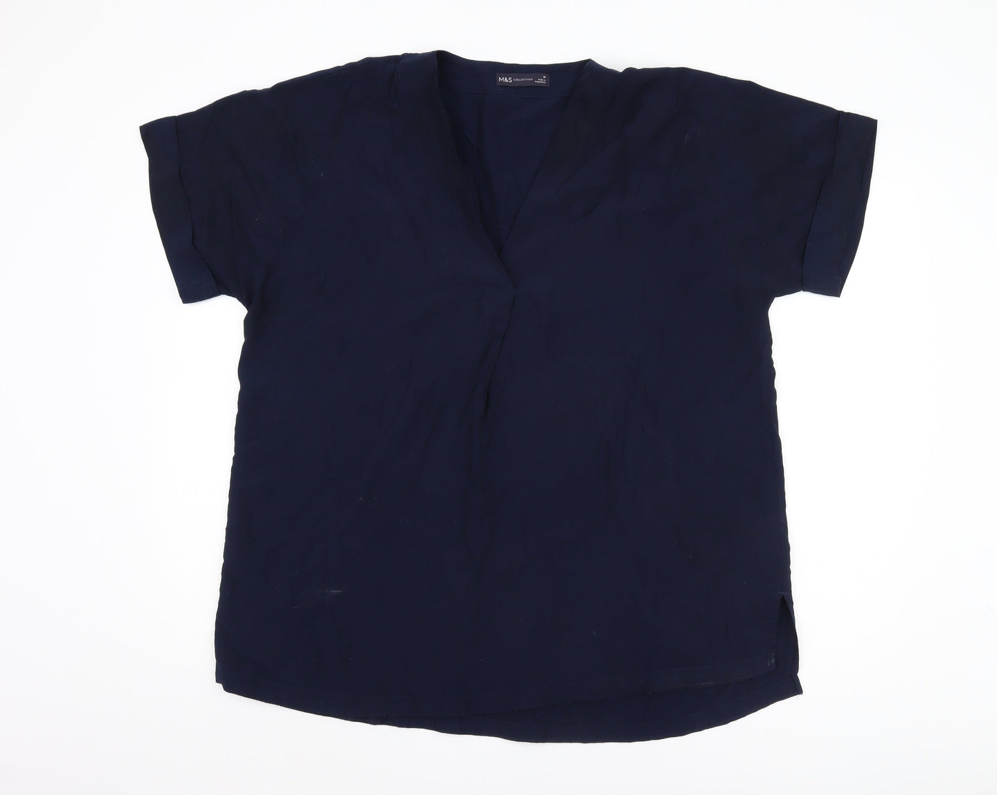 Womens UK Size 16 Marks and Spencer Blue Basic Blouse