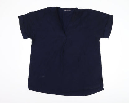 Womens UK Size 16 Marks and Spencer Blue Basic Blouse