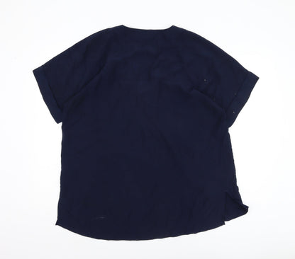 Womens UK Size 16 Marks and Spencer Blue Basic Blouse