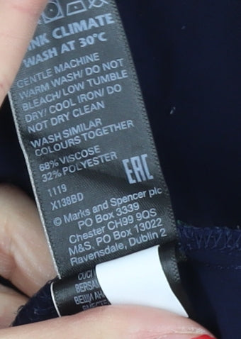 Womens UK Size 16 Marks and Spencer Blue Basic Blouse