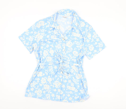 Damart Women's Blue Floral Blouse UK 12