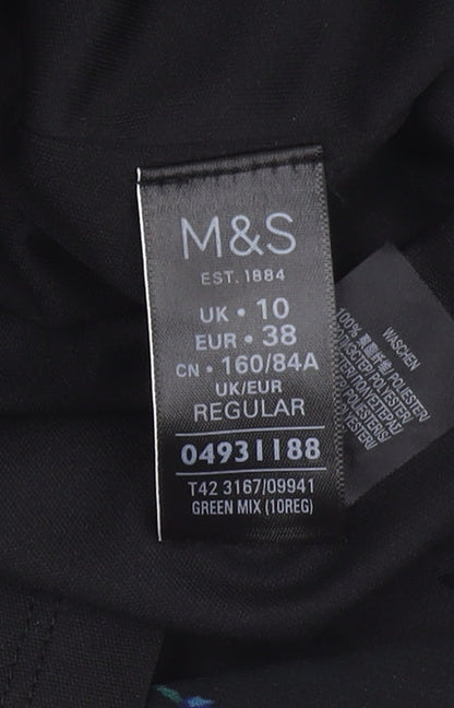 Marks and Spencer Women's Black Floral Shift Dress Size 10