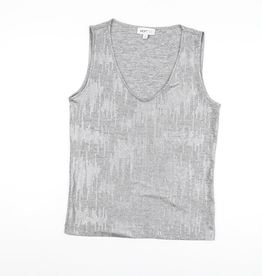 Womens UK Size 10 NEXT Grey Basic Tank
